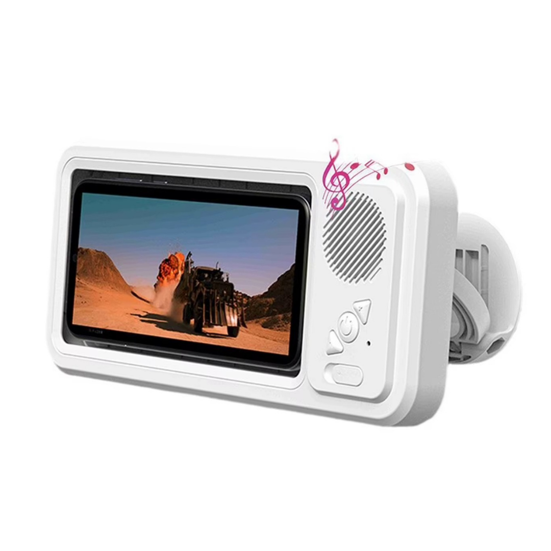 AquaClip® - Support Téléphone de Douche Étanche avec Haut-Parleur Bluetooth