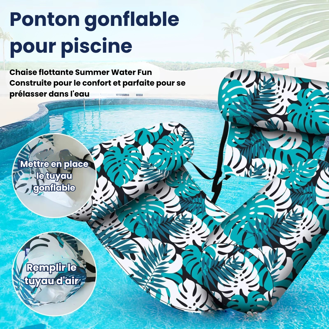 Floating Oasis® - Chaise flottante gonflable avec pompe à air