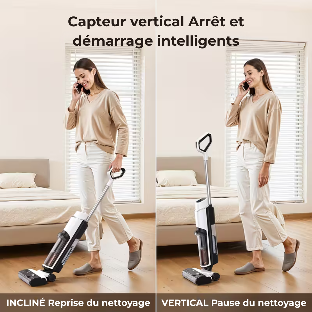 TurboMop Fusion® - le balai aspirant 3 en 1 sans fil pour sols secs et humides.