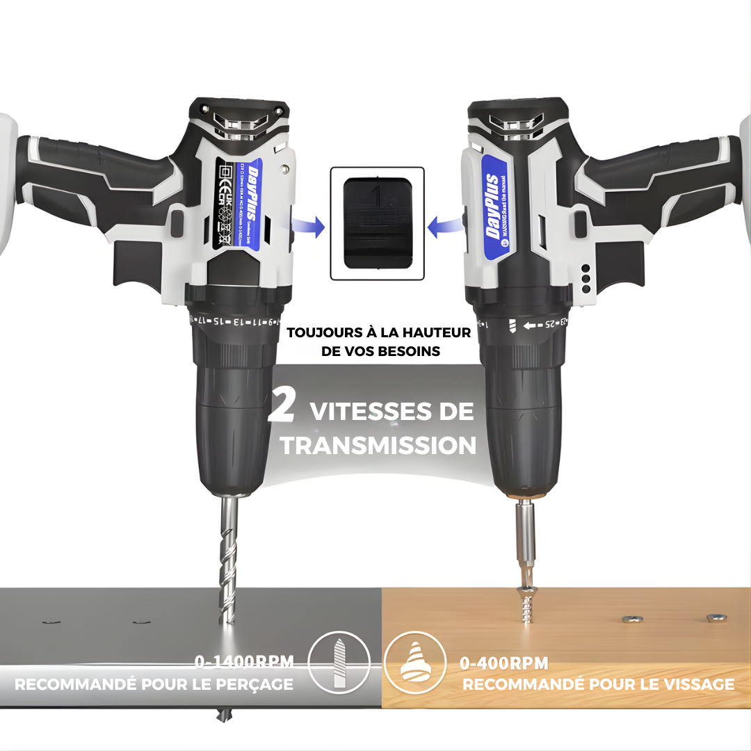 TorqueTitan® - Perceuse-visseuse 21 V 3 en 1 haute puissance