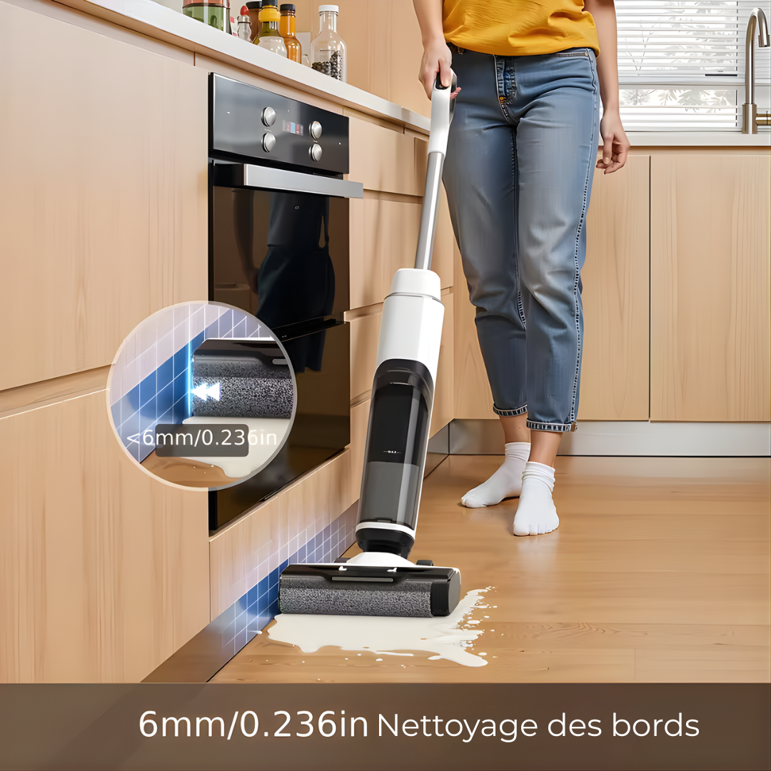 TurboMop Fusion® - le balai aspirant 3 en 1 sans fil pour sols secs et humides.