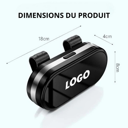 VisioLux® - Étui à lunettes de voiture personnalisé avec miroir
