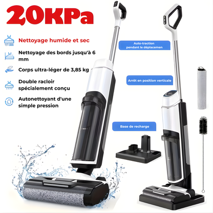 TurboMop Fusion® - le balai aspirant 3 en 1 sans fil pour sols secs et humides.