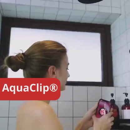 AquaClip® - Support Téléphone de Douche Étanche avec Haut-Parleur Bluetooth