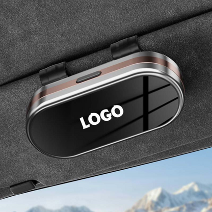 VisioLux® - Étui à lunettes de voiture personnalisé avec miroir
